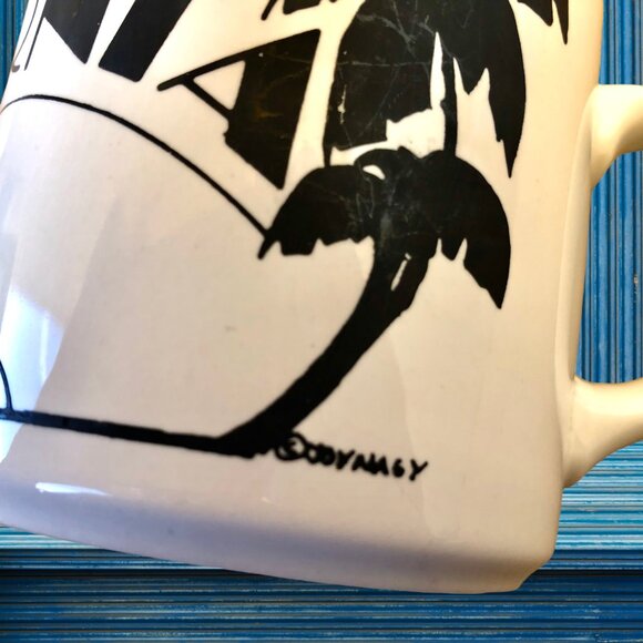 Vintage Coffee Mug CALIFORNIA Artist Signed Palm Trees Made in England - Picture 7 of 10
